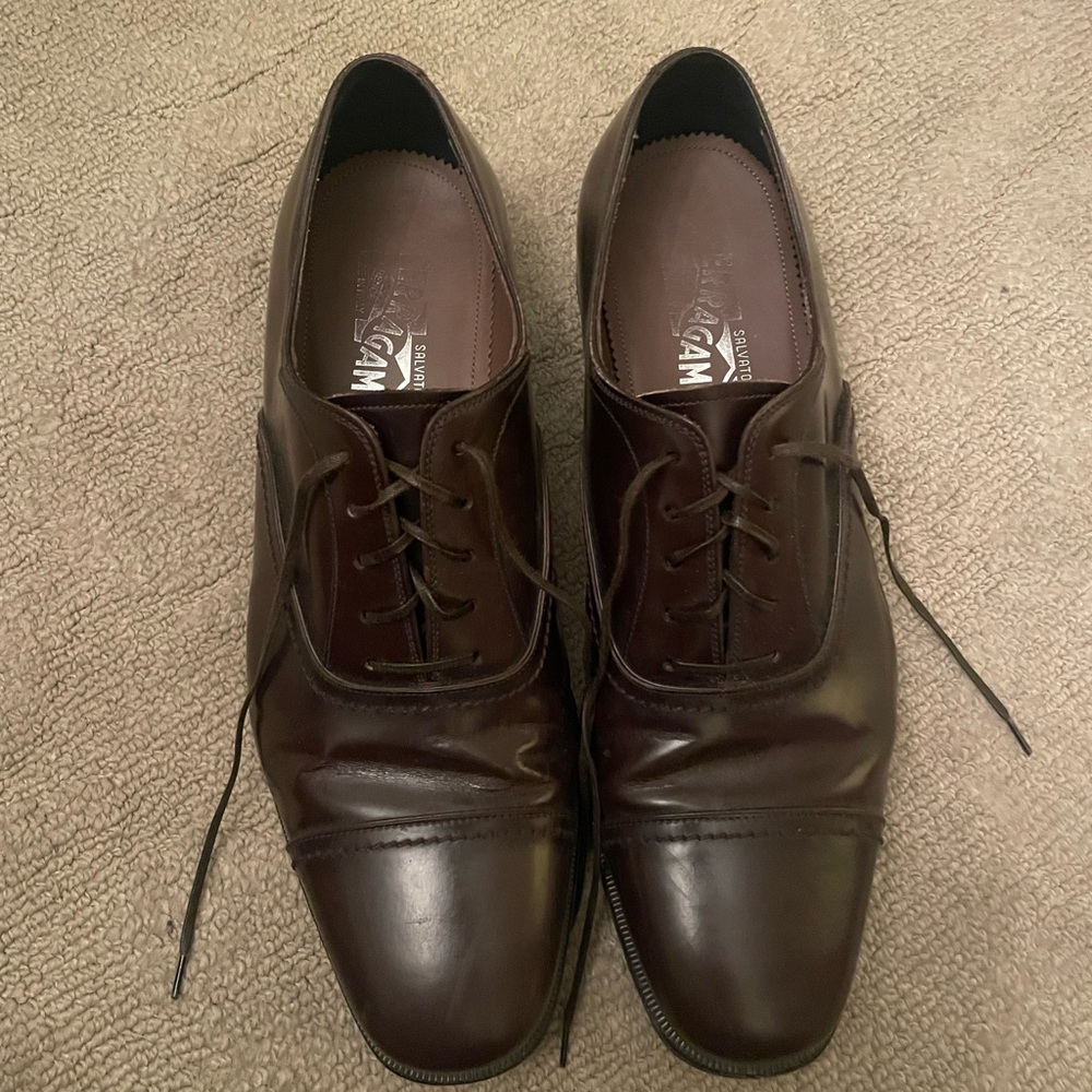 Salvatore Ferragamo Dark Brown Oxfords